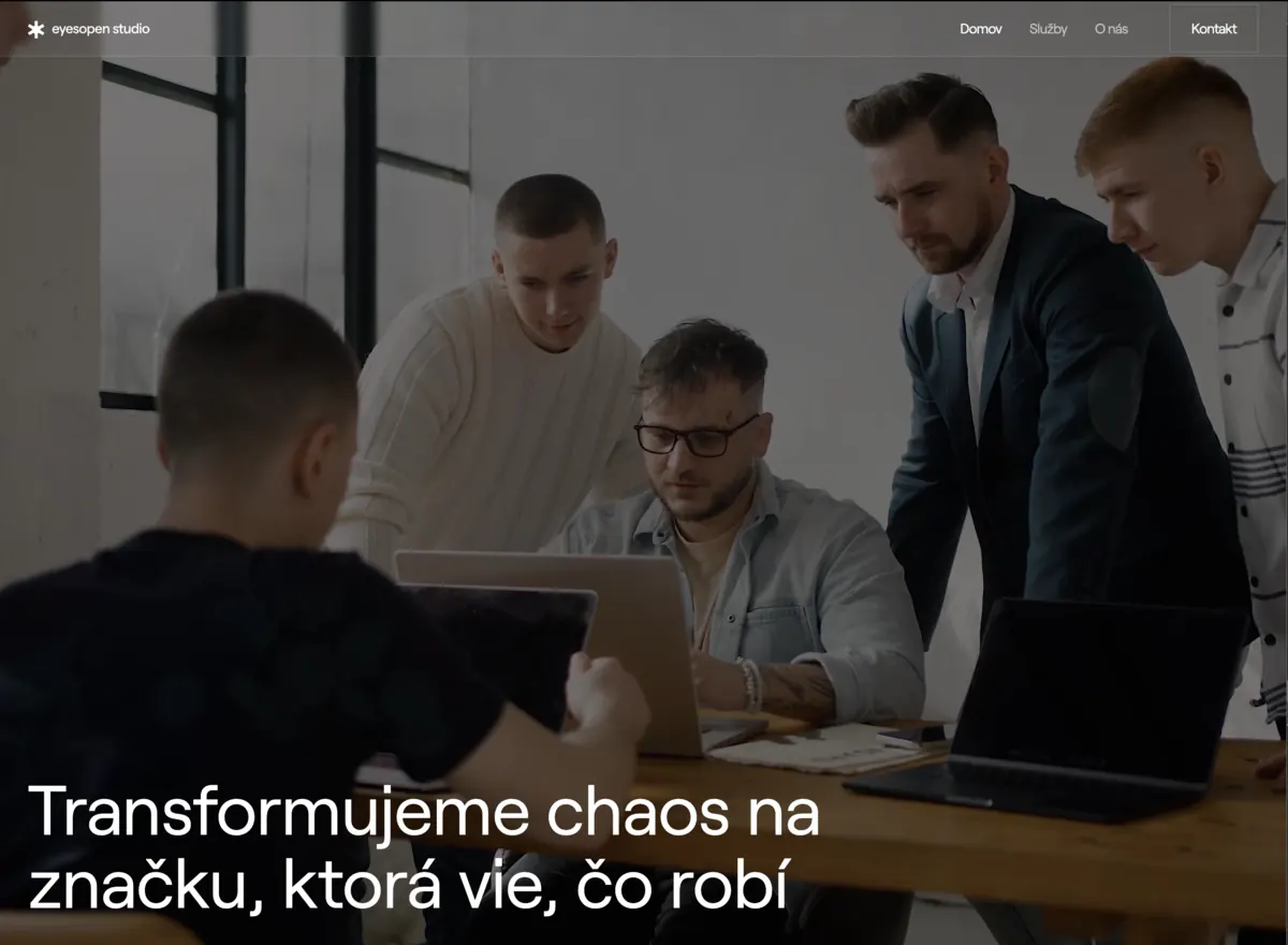 Úvodná stránka webu optiky Eyes Open